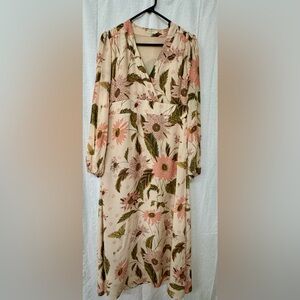 Spartina 449 Cream and Pink Floral Long Sleeve Dress